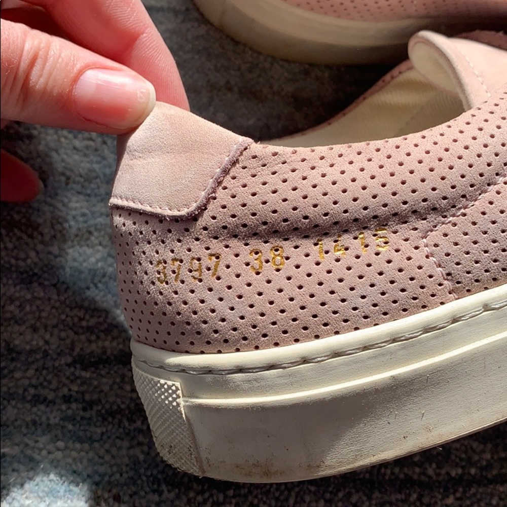 Common Projects Lilac Suede Perforated Sneakers 38 - image 5